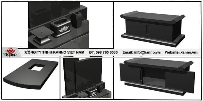 KVD3 solid granite in-ground burial memorial
