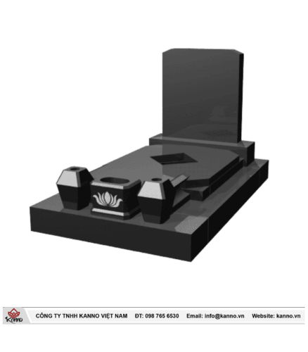 HT8 solid granite memorial for cremation and reburial