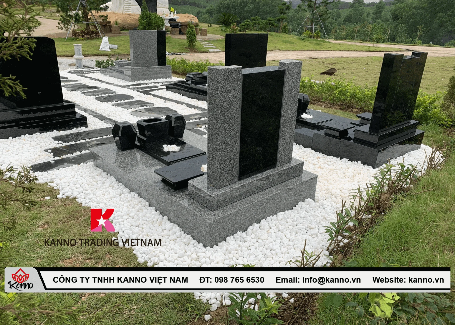 Hình ảnh showroom mộ đá đen Ấn Độ của Kanno Việt Nam tại Hương An Viên - Huế