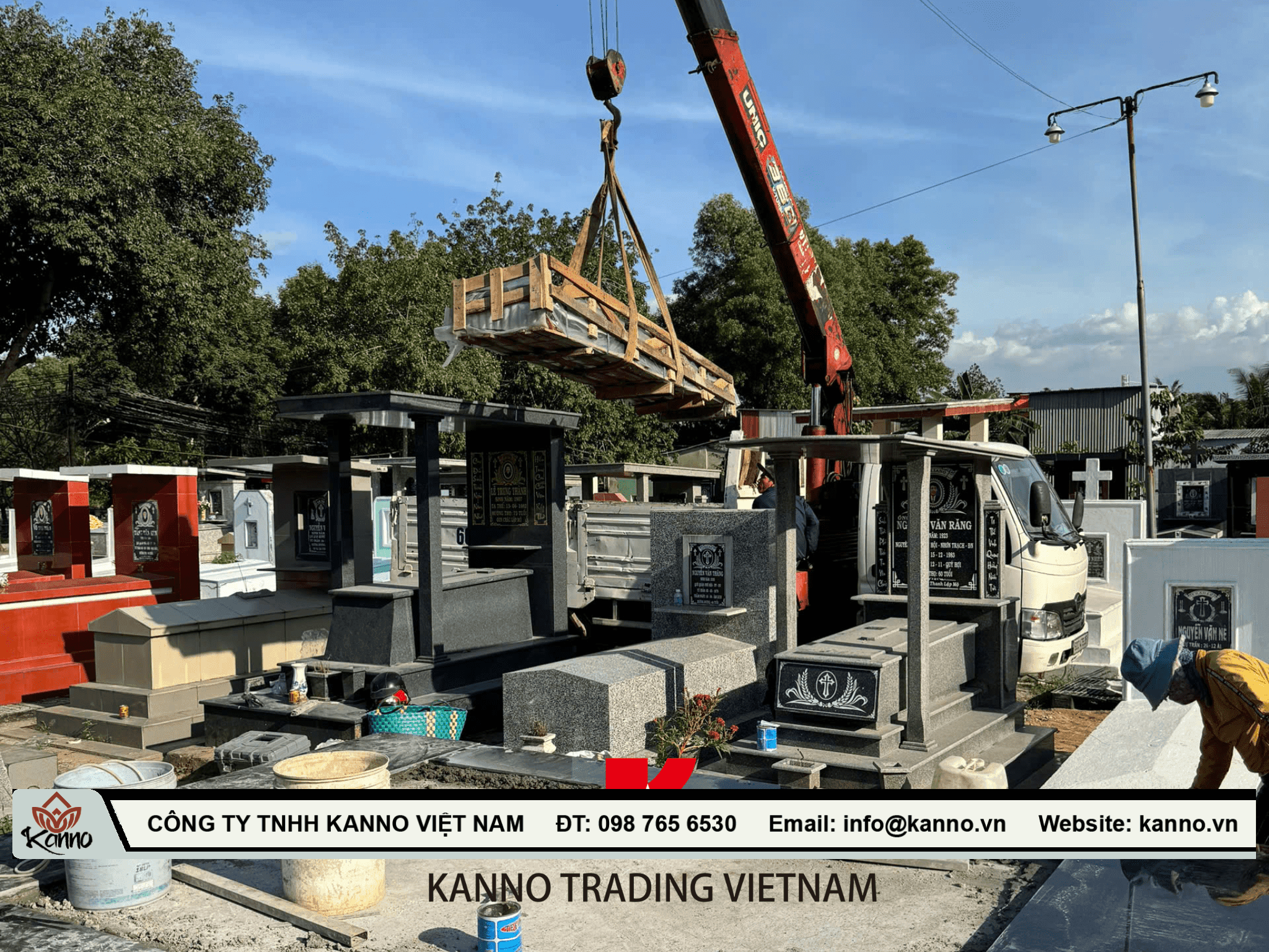 Indian Granite Double Grave in Nhon Trach, Dong Nai – December 2024 Indian granite double grave Dong Nai Transport and installation of granite grave in Dong Nai