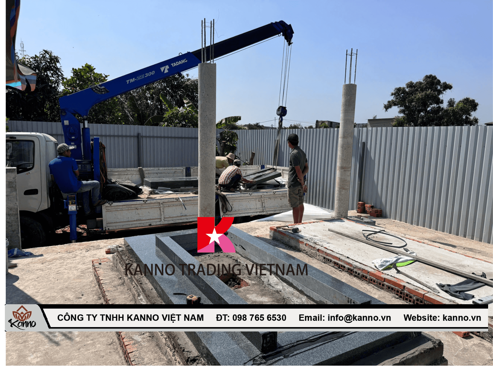 Foundation work for granite grave in Binh Chanh