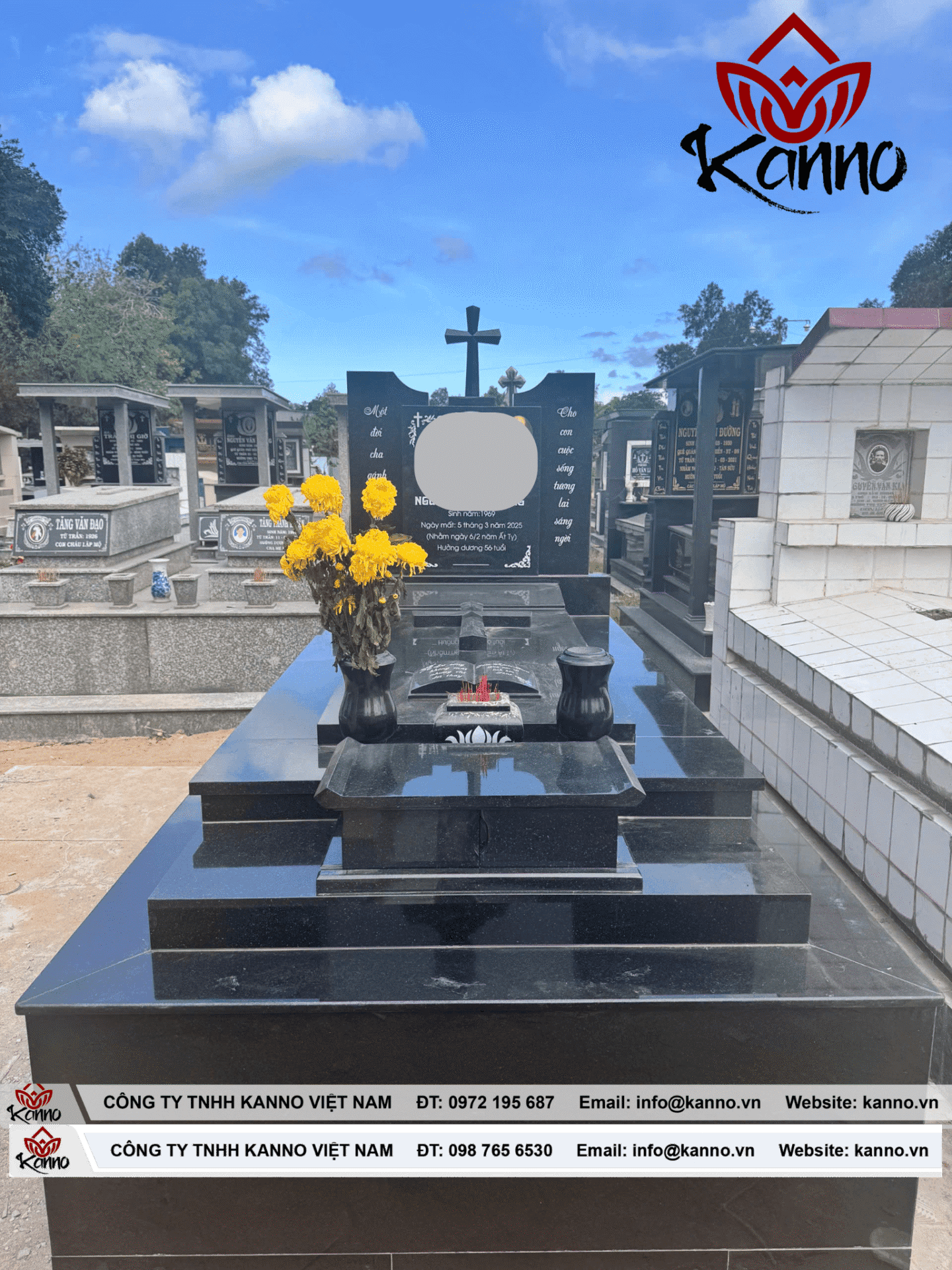 Mộ Công giáo bằng đá đen Ấn Độ trở thành xu hướng vì độ bền và vẻ đẹp sang trọng