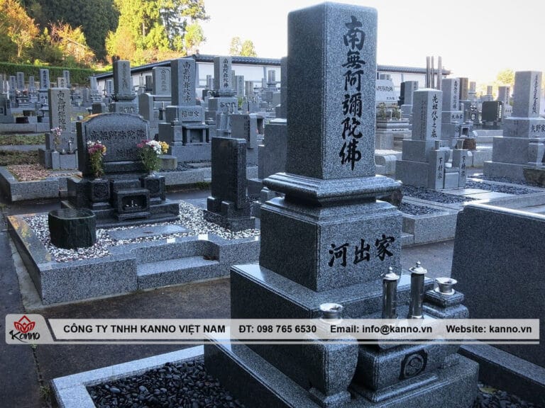 Traditional tombstone in Japan to gather the generations of one family together Kanno Việt Nam