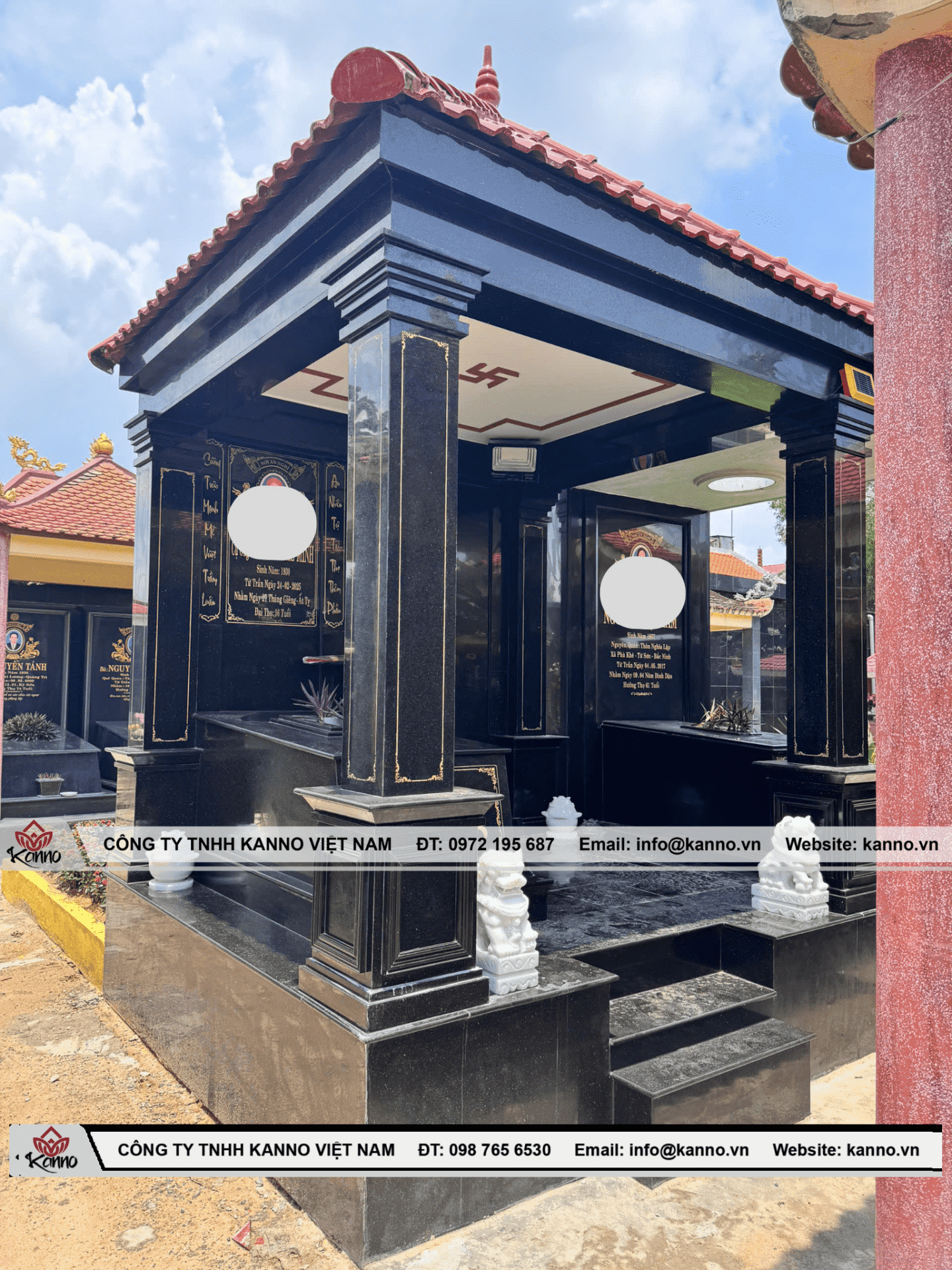 Hình ảnh nhà mồ bằng đá granite kiểu truyền thống 