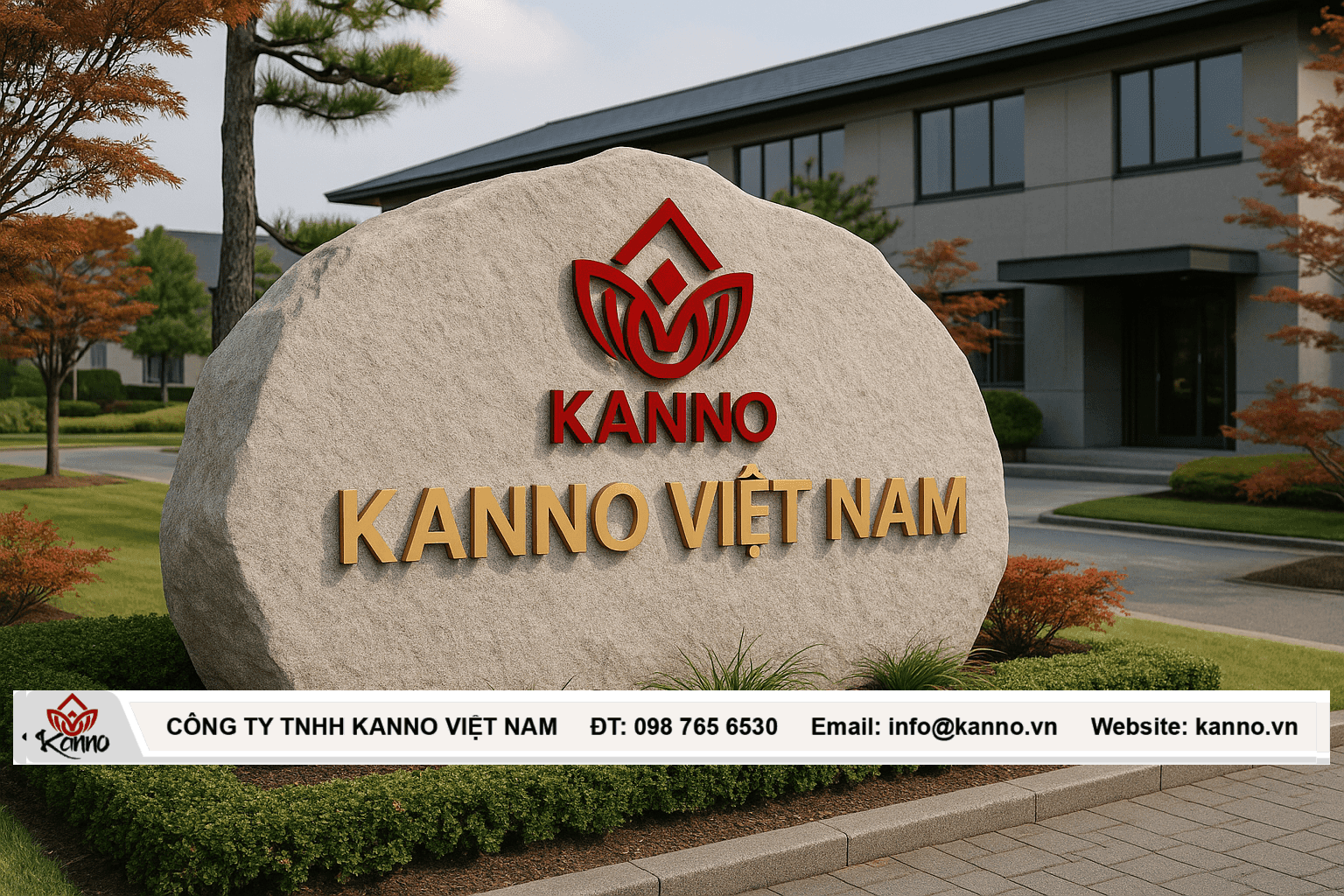 Thi công bảng hiệu đá công ty Chất lượng Nhật Bản Kanno Việt Nam