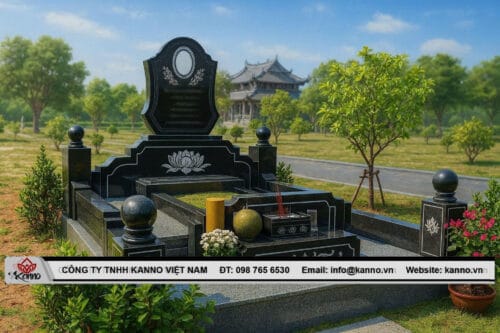 Mẫu thiết kế mộ granite theo phong cách truyền thống