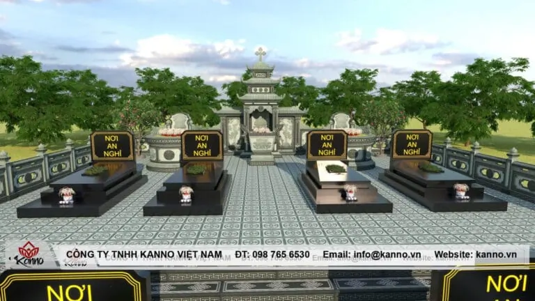 Khuôn viên gia tộc đá granite đen Ấn Độ