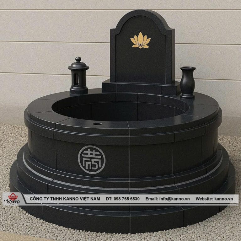 Hình ảnh Mộ tròn đá granite đen - Đậm nét truyền thống Việt - Kanno Việt Nam