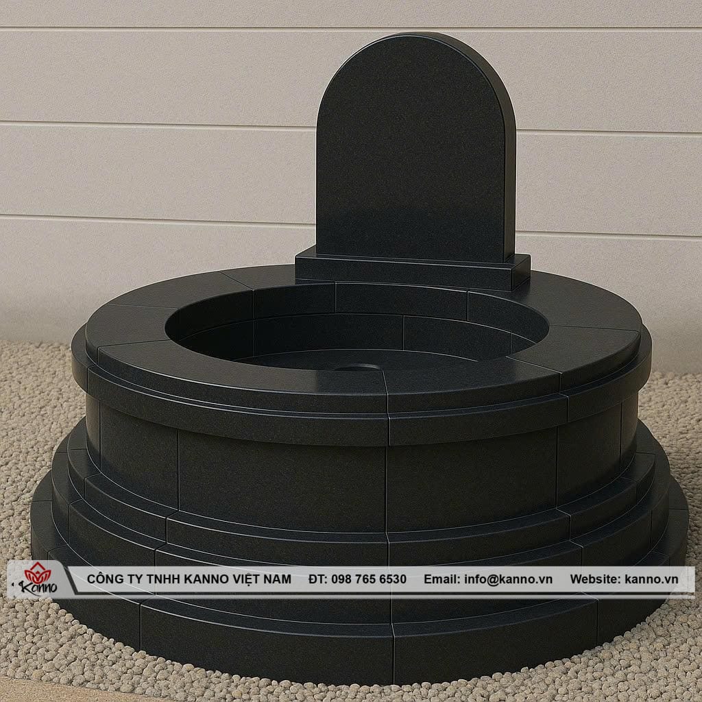 Hình ảnh: Mẫu mộ tròn đá granite đơn giản
