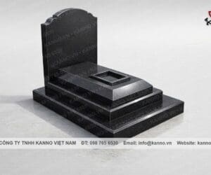 Hình ảnh Mộ đá hoa cương tam cấp thiết kế đơn giản KN01 - Kanno Việt Nam
