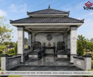 Hình ảnh Nhà mồ mái 2 tầng truyền thống bằng đá Trắng - MN06 - Kanno Việt Nam