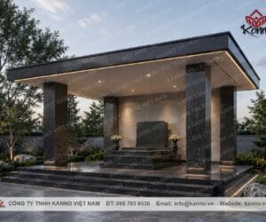 Hình ảnh Nhà mồ mái bằng 1 mộ đá Granite - MB09 - Kanno Việt Nam