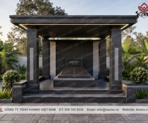 Hình ảnh Nhà mồ mái bằng 1 mộ đá Granite - MB10 - Kanno Việt Nam