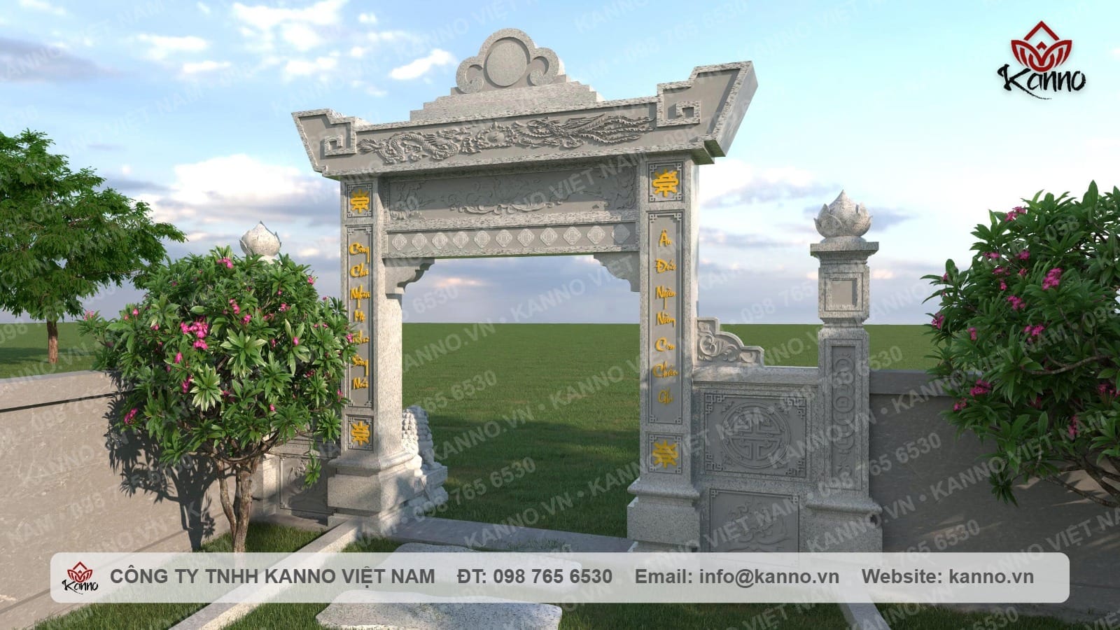 Mộ Đá Granite Tam Cấp – Mẫu Đẹp, Kích Thước & Cách Chọn mộ đá granite tam cấp Mộ đá hoa cương tam cấp KANNO