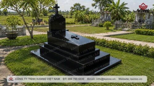 Mộ đá Granite nguyên khối công giáo - KNC04