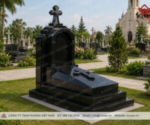 Mộ đá Granite nguyên khối công giáo - KNC02