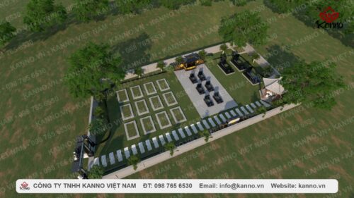 Khuôn viên mộ gia tộc diện tích lớn bằng đá Granite đen Ấn Độ