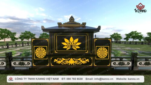 Lăng mộ đá granite đen Ấn Độ đẹp – Chuẩn chất lượng thi công Kanno Việt Nam