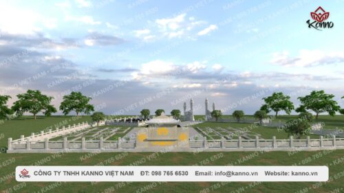 Hàng rào khuôn viên gia tộc bằng đá Trắng - KNLC03