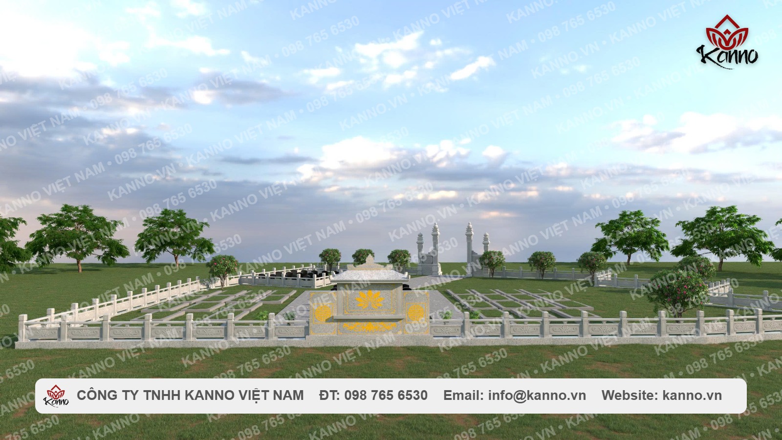 KNLC03 Phu My White Granite Family Memorial Railing | KANNO Phu My White Granite Family Memorial Railing KNLC03 Phu My White Granite Family Memorial Railing