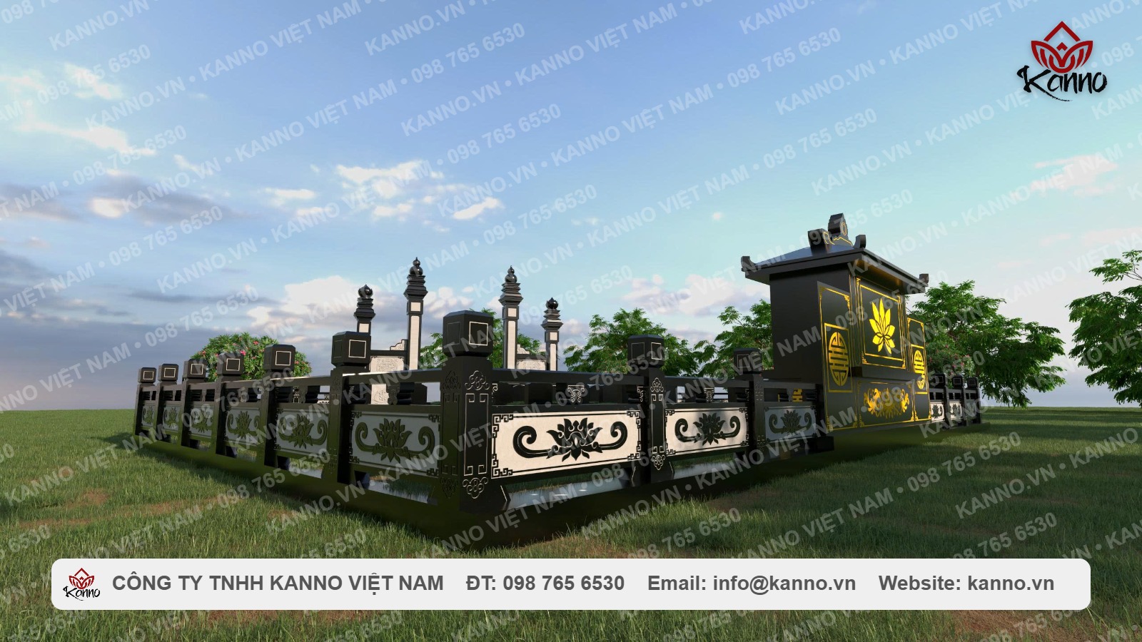 Hàng rào bằng đá granite đen Ấn Độ - KNLC02
