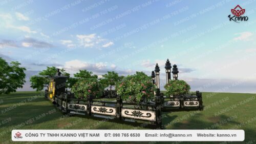 Hàng rào bằng đá granite đen Ấn Độ - KNLC02