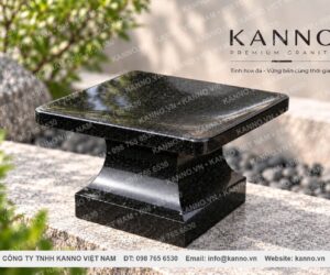 Đĩa cúng vuông bằng đá granite đen Ấn Độ - DC01