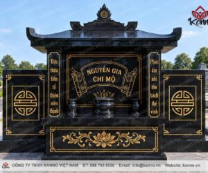 Lăng mộ đá granite đen Ấn Độ đẹp – Chuẩn chất lượng thi công Kanno Việt Nam