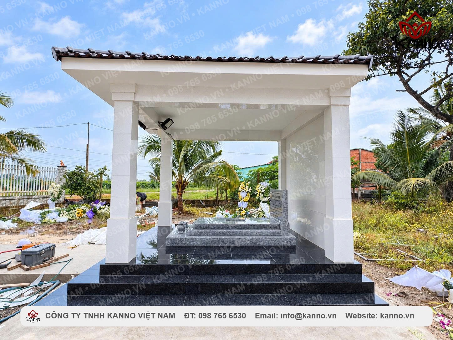 Bàn giao công trình nhà mồ kèm mộ đá trắng tại Tây Ninh